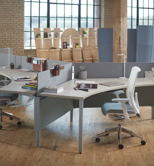 Work station desk and chairs