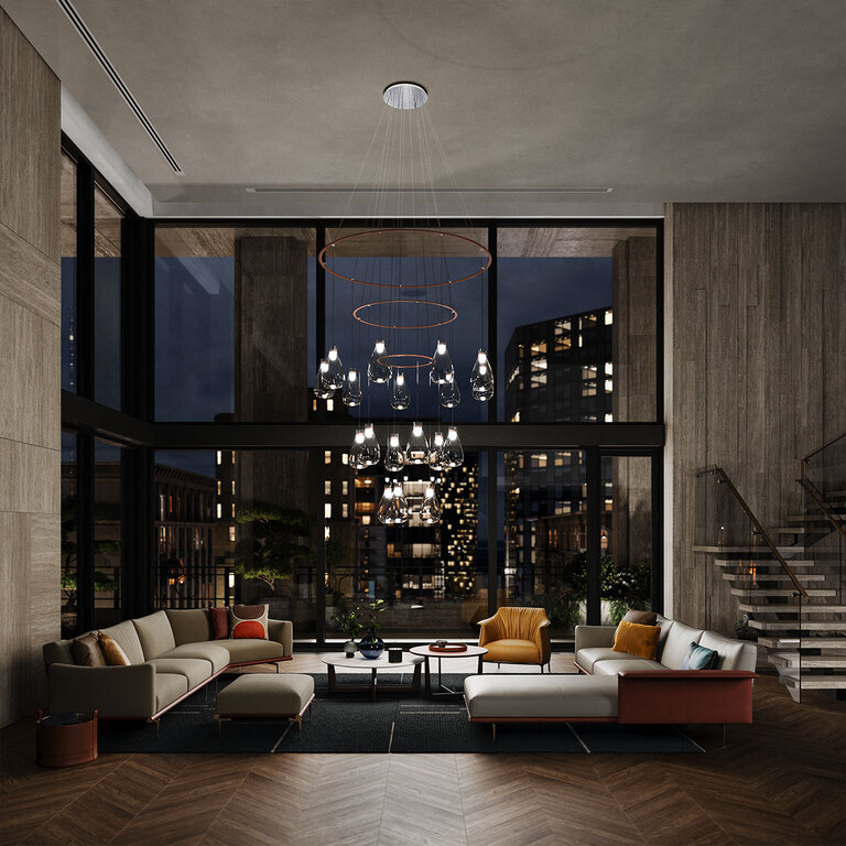 Image of Poltrona Frau sofas and chairs in living room