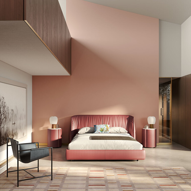 Image of Poltrona Frau bed in bedroom